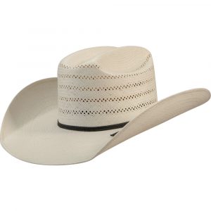 Sombrero vaquero estilo rodeo con copa ventilada y banda de tela – ideal para vaquero, rancho o actividades al aire libre.