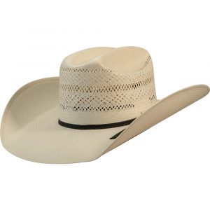 Sombrero vaquero estilo rodeo con copa ventilada y banda de tela – ideal para vaquero, rancho o actividades al aire libre.